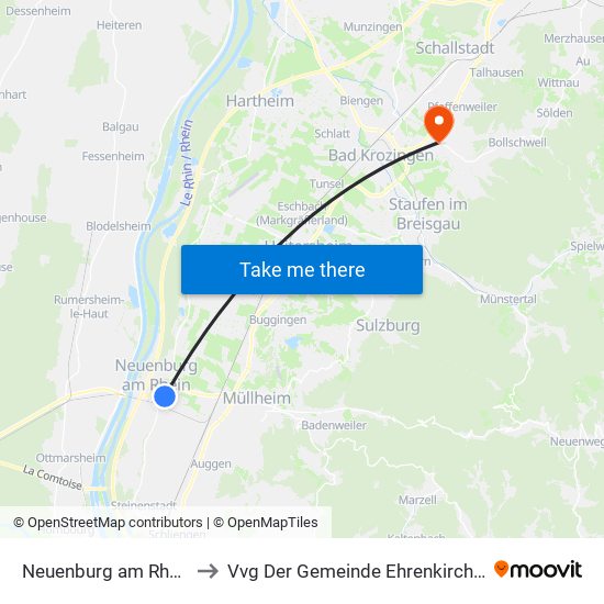 Neuenburg am Rhein to Vvg Der Gemeinde Ehrenkirchen map