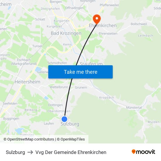 Sulzburg to Vvg Der Gemeinde Ehrenkirchen map