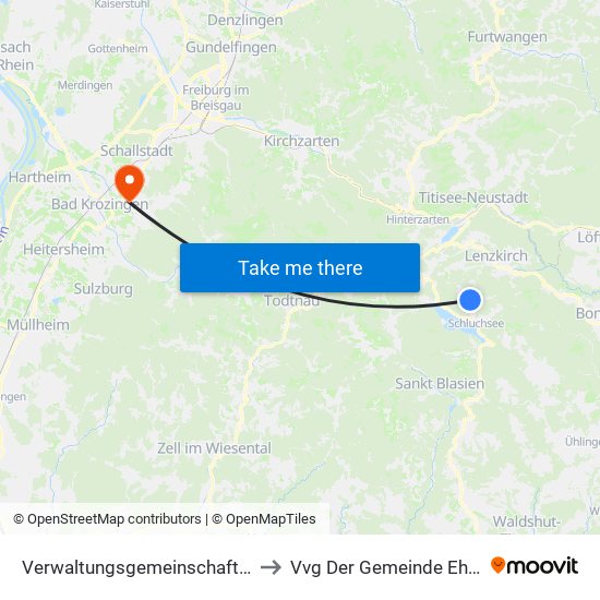 Verwaltungsgemeinschaft Schluchsee to Vvg Der Gemeinde Ehrenkirchen map
