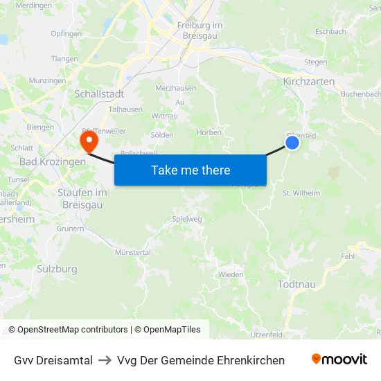Gvv Dreisamtal to Vvg Der Gemeinde Ehrenkirchen map
