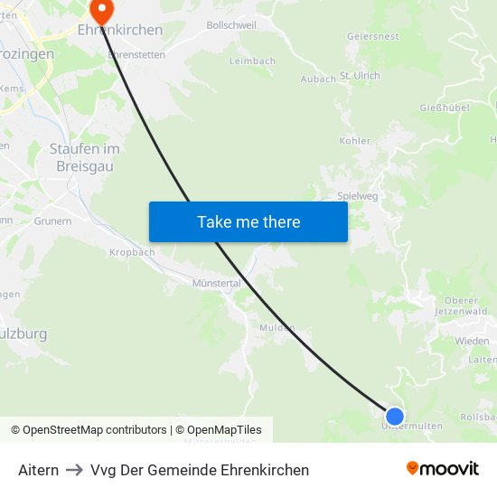 Aitern to Vvg Der Gemeinde Ehrenkirchen map