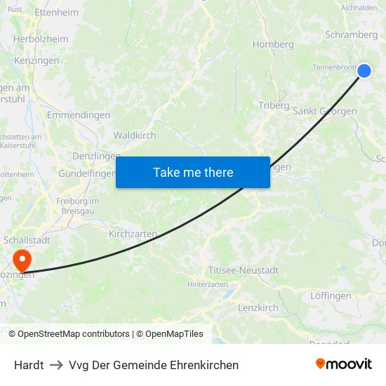Hardt to Vvg Der Gemeinde Ehrenkirchen map