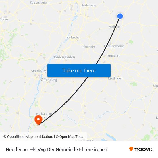 Neudenau to Vvg Der Gemeinde Ehrenkirchen map