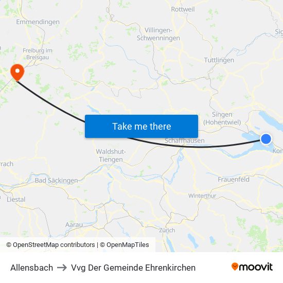 Allensbach to Vvg Der Gemeinde Ehrenkirchen map