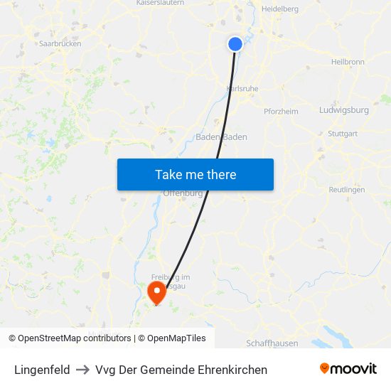 Lingenfeld to Vvg Der Gemeinde Ehrenkirchen map