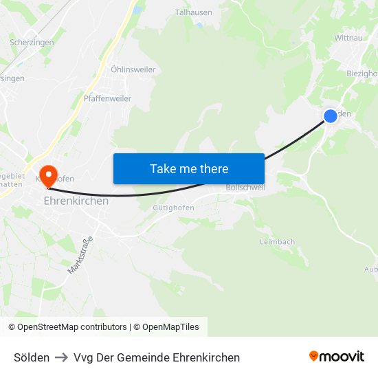 Sölden to Vvg Der Gemeinde Ehrenkirchen map