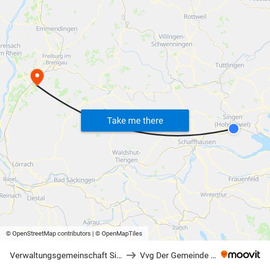 Verwaltungsgemeinschaft Singen (Hohentwiel) to Vvg Der Gemeinde Ehrenkirchen map