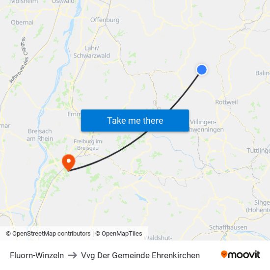 Fluorn-Winzeln to Vvg Der Gemeinde Ehrenkirchen map