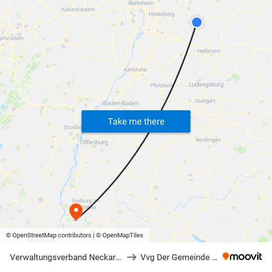 Verwaltungsverband Neckargerach-Waldbrunn to Vvg Der Gemeinde Ehrenkirchen map