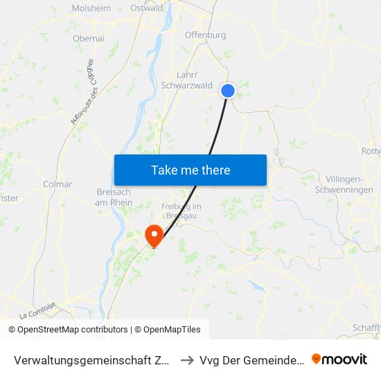 Verwaltungsgemeinschaft Zell am Harmersbach to Vvg Der Gemeinde Ehrenkirchen map