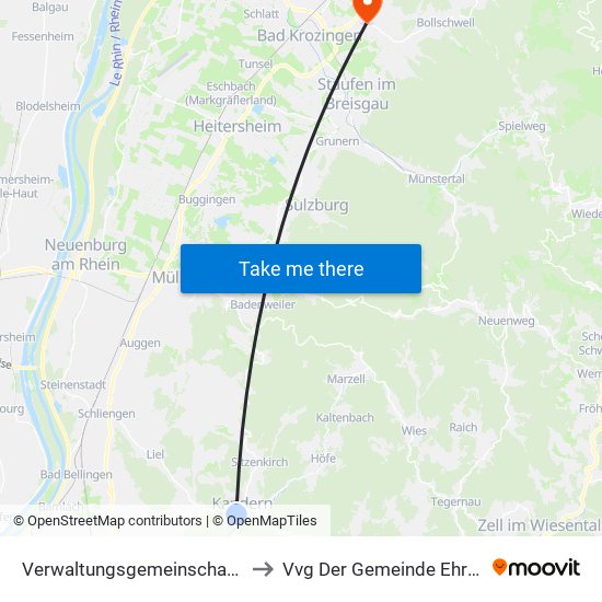 Verwaltungsgemeinschaft Kandern to Vvg Der Gemeinde Ehrenkirchen map