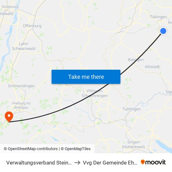 Verwaltungsverband Steinlach-Wiesaz to Vvg Der Gemeinde Ehrenkirchen map