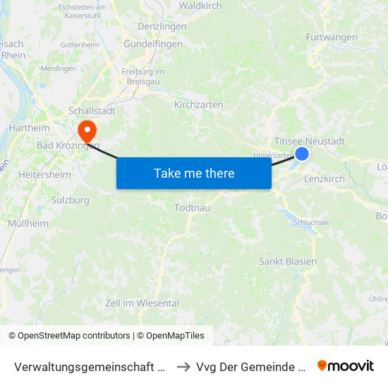 Verwaltungsgemeinschaft Titisee-Neustadt to Vvg Der Gemeinde Ehrenkirchen map