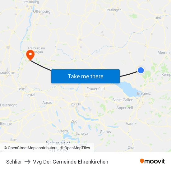 Schlier to Vvg Der Gemeinde Ehrenkirchen map