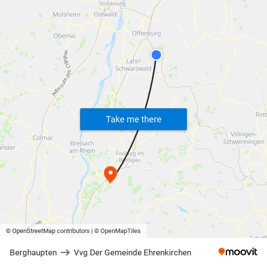 Berghaupten to Vvg Der Gemeinde Ehrenkirchen map