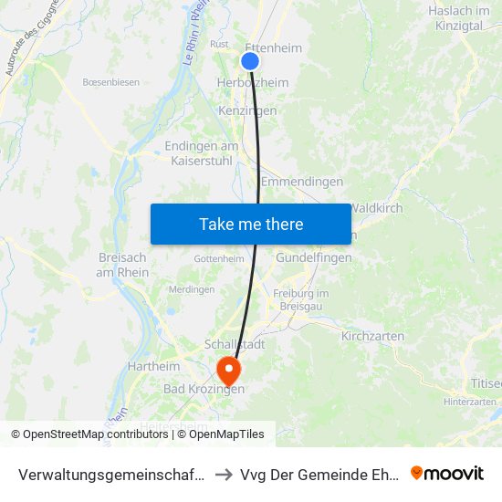 Verwaltungsgemeinschaft Ettenheim to Vvg Der Gemeinde Ehrenkirchen map