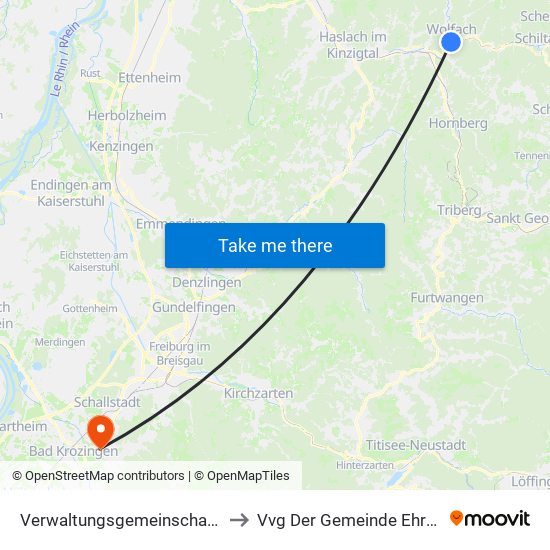 Verwaltungsgemeinschaft Wolfach to Vvg Der Gemeinde Ehrenkirchen map