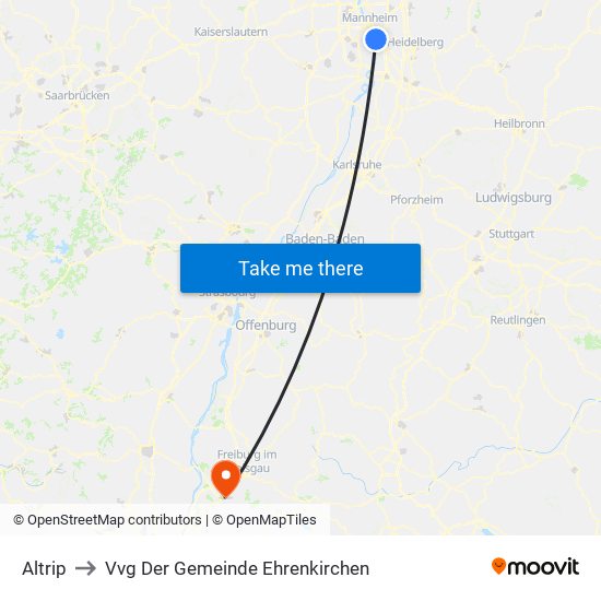 Altrip to Vvg Der Gemeinde Ehrenkirchen map