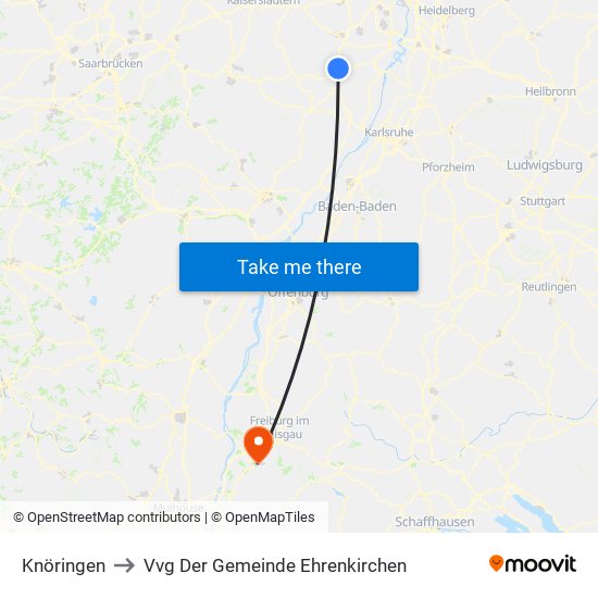 Knöringen to Vvg Der Gemeinde Ehrenkirchen map