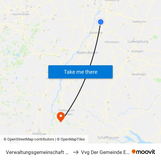 Verwaltungsgemeinschaft Graben-Neudorf to Vvg Der Gemeinde Ehrenkirchen map