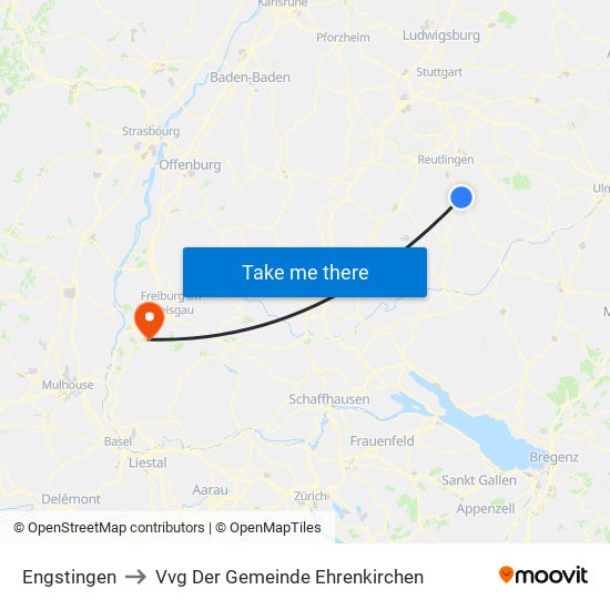 Engstingen to Vvg Der Gemeinde Ehrenkirchen map