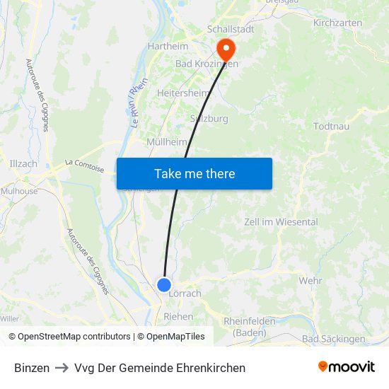 Binzen to Vvg Der Gemeinde Ehrenkirchen map