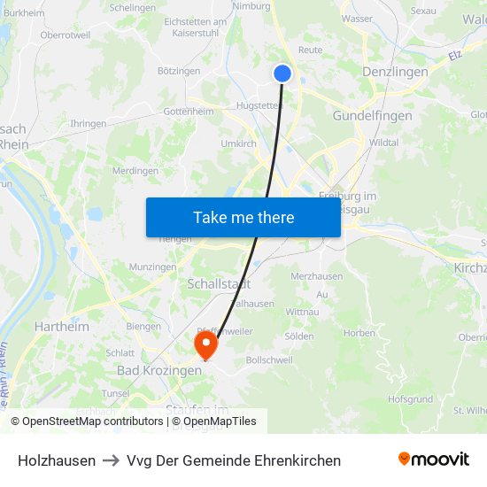 Holzhausen to Vvg Der Gemeinde Ehrenkirchen map