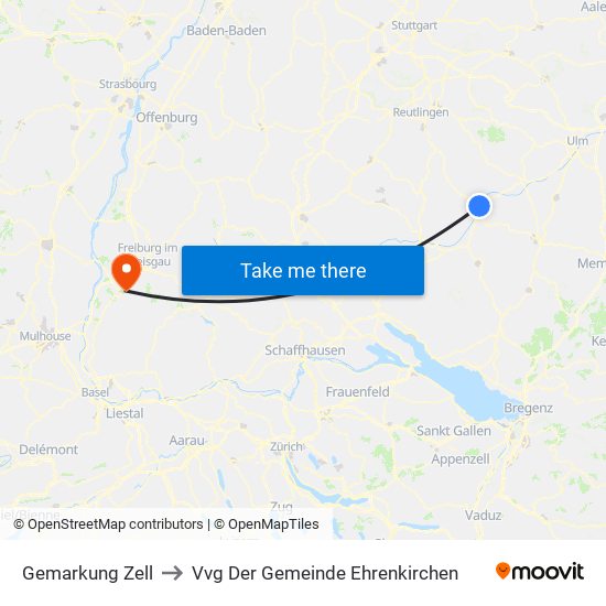 Gemarkung Zell to Vvg Der Gemeinde Ehrenkirchen map