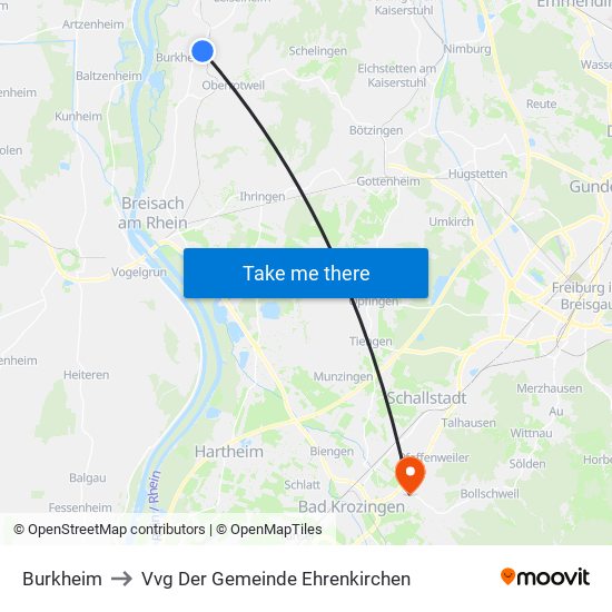 Burkheim to Vvg Der Gemeinde Ehrenkirchen map