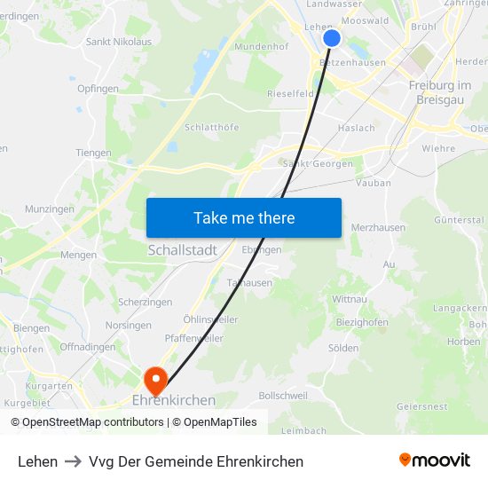 Lehen to Vvg Der Gemeinde Ehrenkirchen map