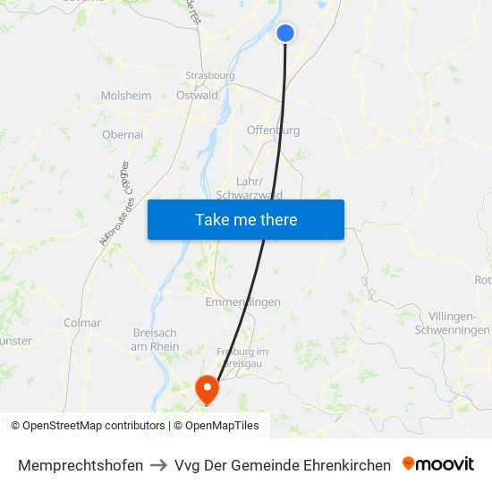 Memprechtshofen to Vvg Der Gemeinde Ehrenkirchen map