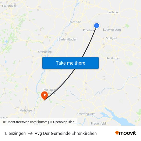 Lienzingen to Vvg Der Gemeinde Ehrenkirchen map