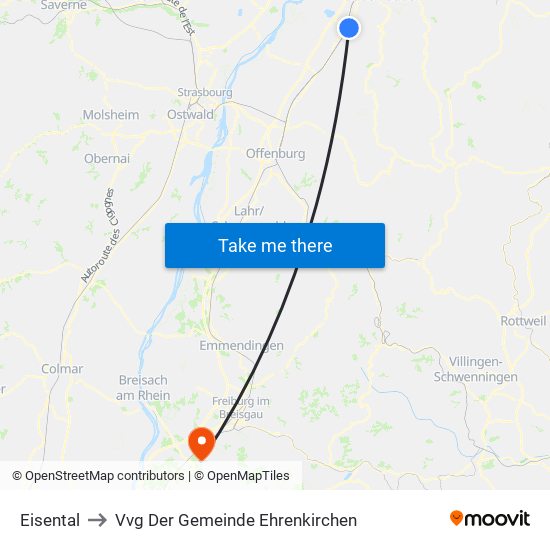Eisental to Vvg Der Gemeinde Ehrenkirchen map