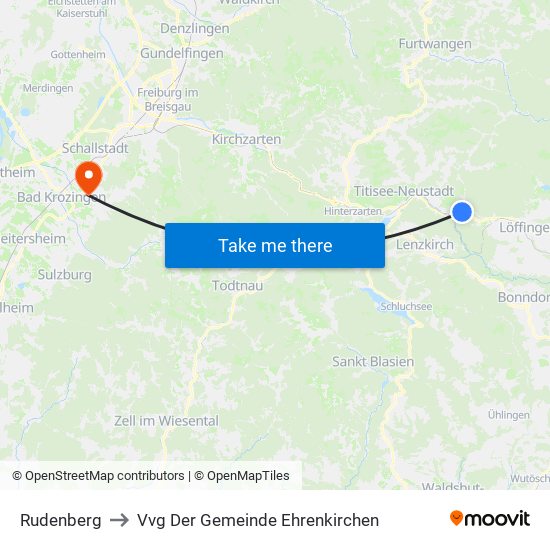 Rudenberg to Vvg Der Gemeinde Ehrenkirchen map