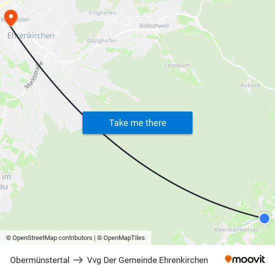 Obermünstertal to Vvg Der Gemeinde Ehrenkirchen map