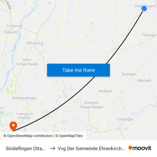 Sindelfingen (Stadt) to Vvg Der Gemeinde Ehrenkirchen map