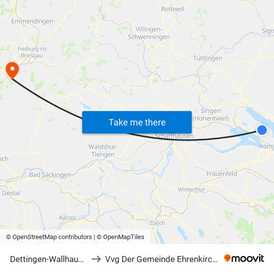 Dettingen-Wallhausen to Vvg Der Gemeinde Ehrenkirchen map