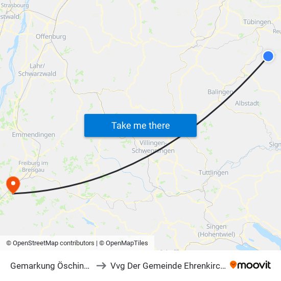 Gemarkung Öschingen to Vvg Der Gemeinde Ehrenkirchen map