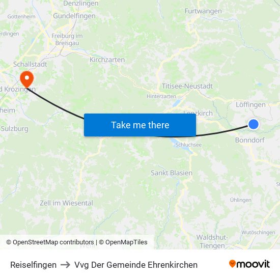 Reiselfingen to Vvg Der Gemeinde Ehrenkirchen map