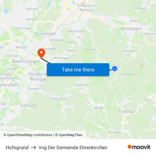 Hofsgrund to Vvg Der Gemeinde Ehrenkirchen map