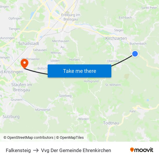 Falkensteig to Vvg Der Gemeinde Ehrenkirchen map