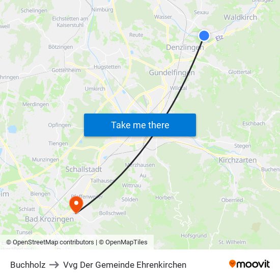 Buchholz to Vvg Der Gemeinde Ehrenkirchen map