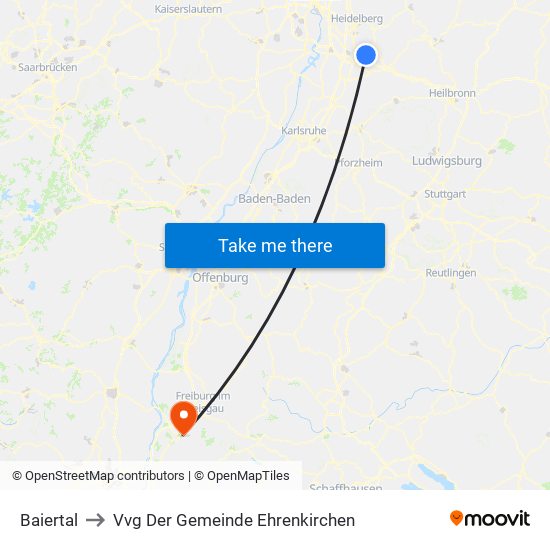 Baiertal to Vvg Der Gemeinde Ehrenkirchen map