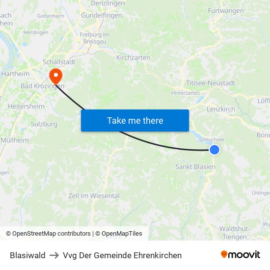 Blasiwald to Vvg Der Gemeinde Ehrenkirchen map