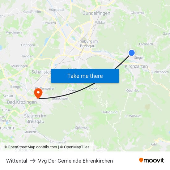 Wittental to Vvg Der Gemeinde Ehrenkirchen map