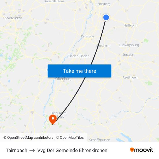 Tairnbach to Vvg Der Gemeinde Ehrenkirchen map