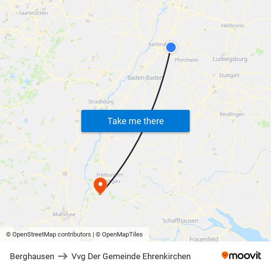 Berghausen to Vvg Der Gemeinde Ehrenkirchen map