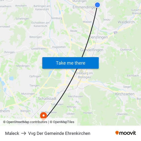 Maleck to Vvg Der Gemeinde Ehrenkirchen map