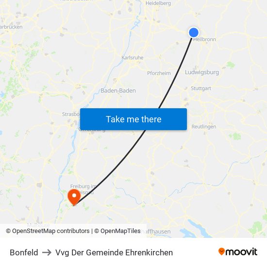 Bonfeld to Vvg Der Gemeinde Ehrenkirchen map