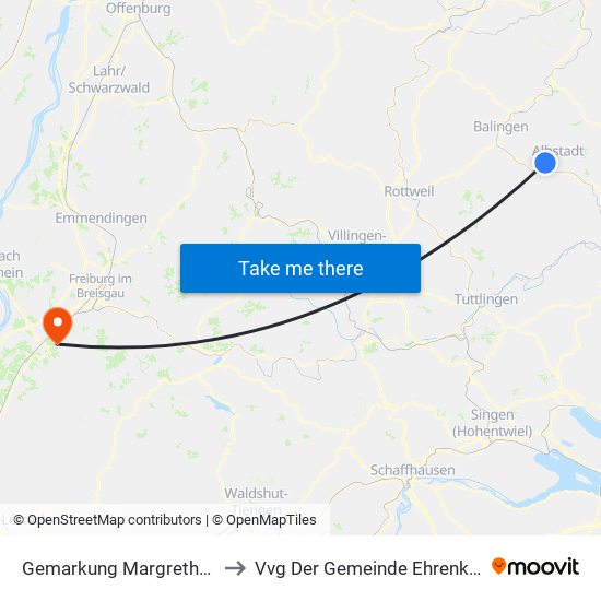 Gemarkung Margrethausen to Vvg Der Gemeinde Ehrenkirchen map